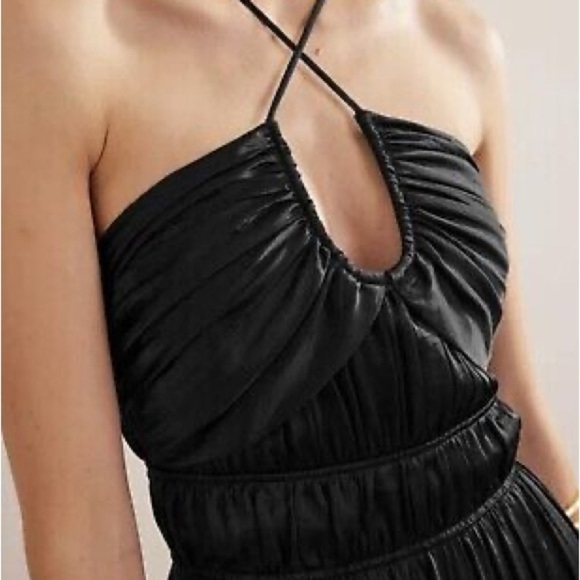 Boden Black Ruched Halter Midi Dress - Picture 5 of 9
